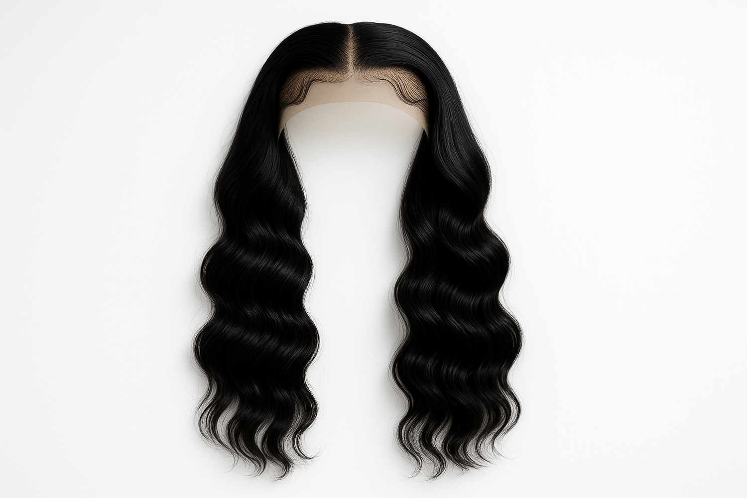 16" Frontals wavy black hair single picture