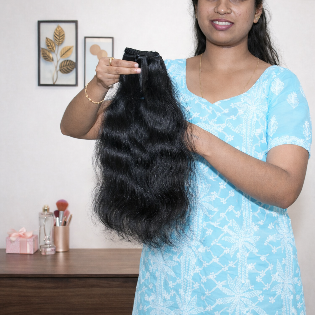 Wefts (Straight, Wavy, Curly) - 100% Raw Indian Temple Hair