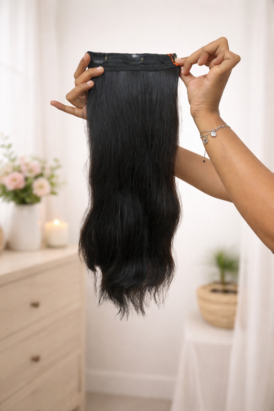 Straight Clip-In Sets - 100% Raw Indian Temple Hair