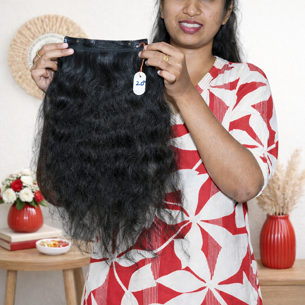 Clip-In Sets (Straight, Wavy, Curly) - 100% Raw Indian Temple Hair