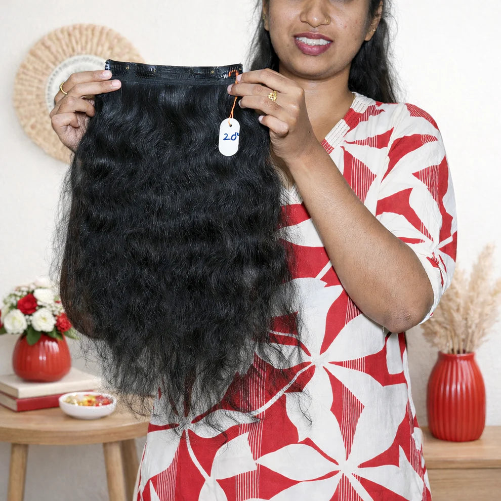 Wholesale Curly Clip-In Sets - 100% Raw Indian Temple Hair
