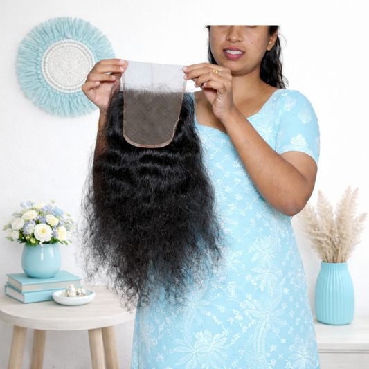 Curly Closures - 100% Raw Indian Temple Hair