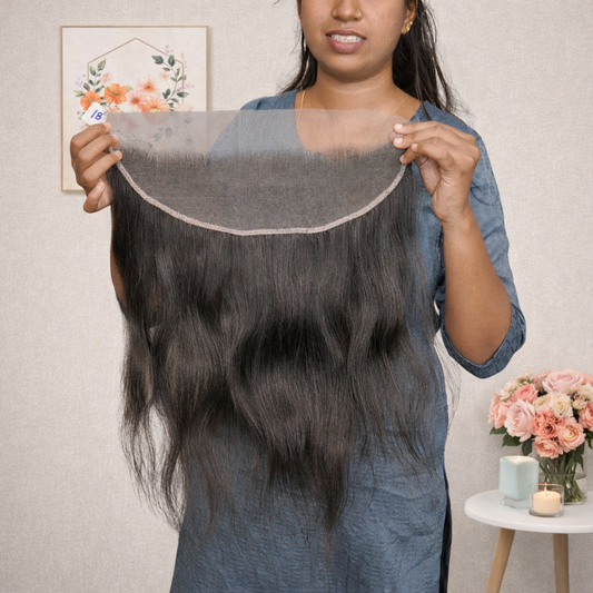 Straight Frontals - 100% Raw Indian Temple Hair