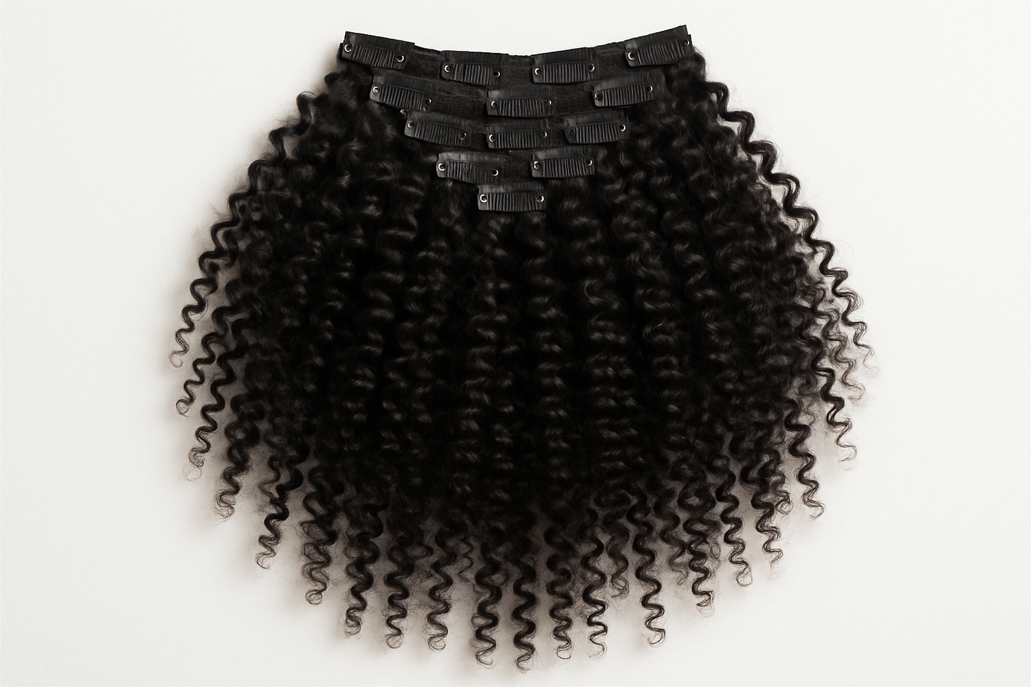 Clip ins tight curly black hair single picture