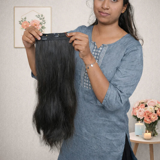 Wholesale Straight Clip-In Sets - 100% Raw Indian Temple Hair