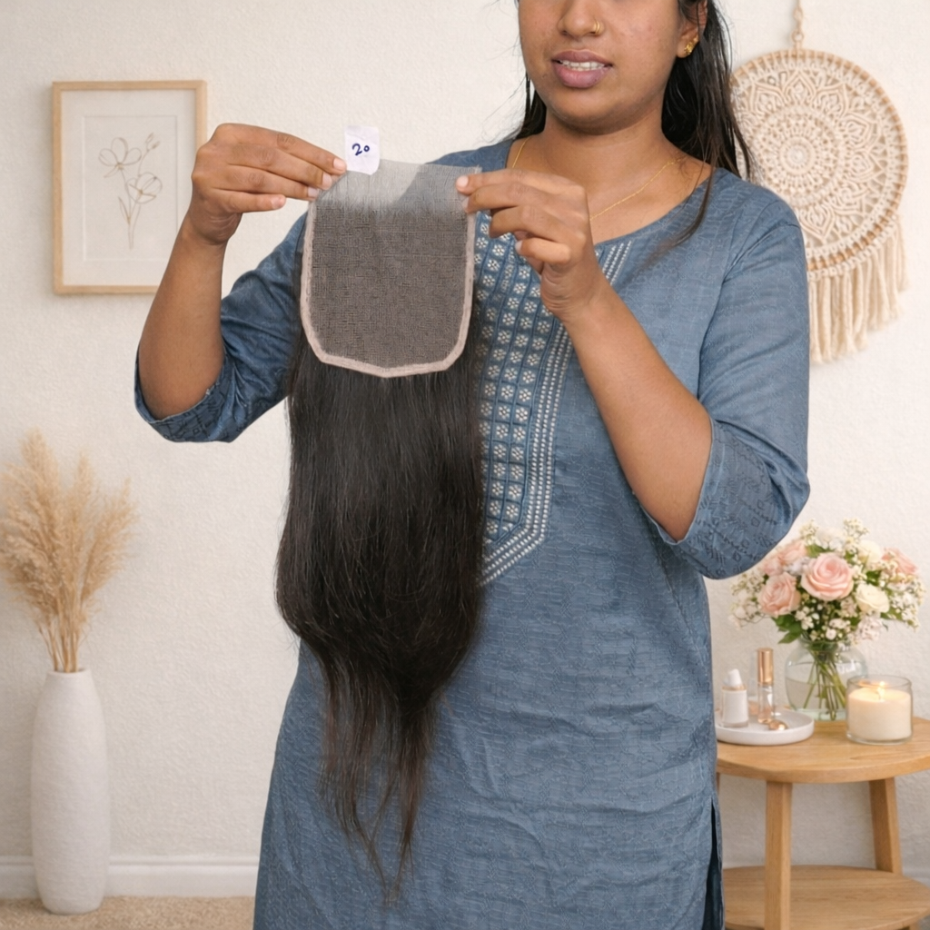 Closures (Straight, Wavy, Curly) - 100% Raw Indian Temple Hair